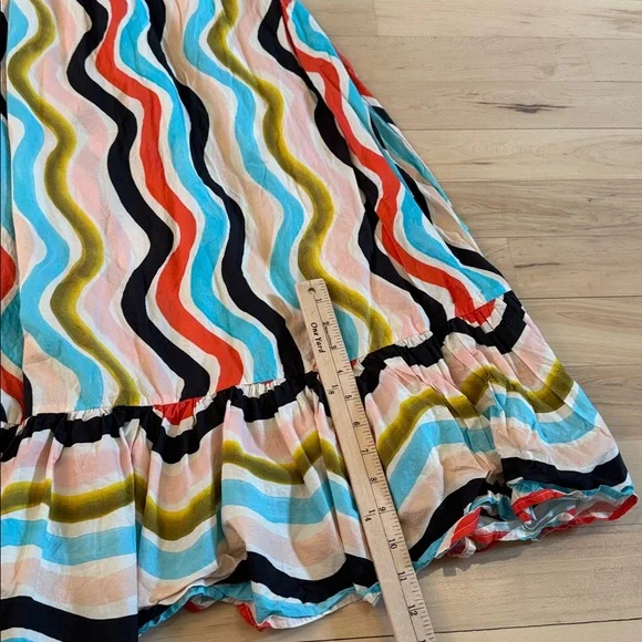 Farm Rio Sleeveless Ruffle Maxi Dress-100% Cotton-Boho-Festival-XS - Picture 7 of 9